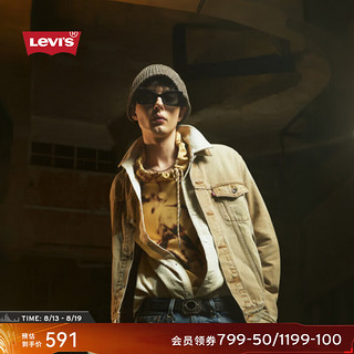 Levi's李维斯24早秋男士格子拼色灯绒芯衬衫 米色 M