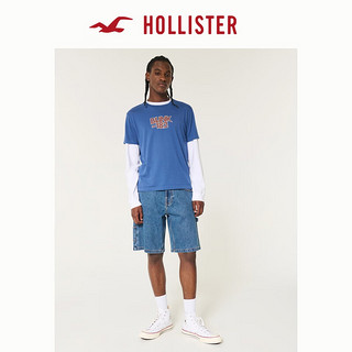 HOLLISTER24秋美式休闲印花圆领短袖T恤 男女 KI323-4297 海军蓝 XS (170/84A)