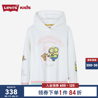 Levi's李维斯【小黄人联名】童装女童卡通连帽套头卫衣 糖果白 110/56