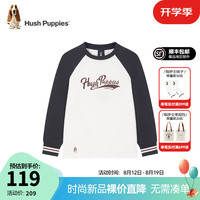 暇步士（Hush Puppies）童装儿童男女童2024春季弹力舒适时尚青春复古风长袖圆领衫 藏蓝 120cm