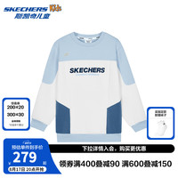 Skechers斯凯奇儿童春秋季新款针织套头连帽卫衣男女童运动上衣P324B028 羊绒蓝/00F5 1
