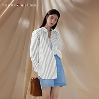 TOMMY HILFIGER【柔软纯棉】24秋冬男商务休闲正装条纹长袖衬衫78JA910 【条纹绣标衬衫】-浅蓝白条纹C3N XXL （：180-200斤）