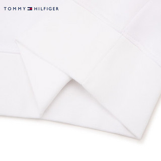 TOMMY HILFIGER女装美式复古运动字母旗标刺绣连帽套头卫衣卫衣XW0XW02908 白色YBR L