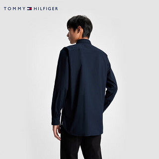 TOMMY HILFIGER【挺括牛津纺】 24秋冬男装商务休闲正装长袖衬衫J8433 【牛津纺微弹衬衫】-深蓝色FAP XS（：100-120斤） XS （：100-120斤）