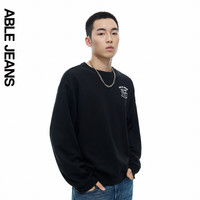 ABLE JEANS 24冬季美式复古圆领卫衣男士887067 黑色【9月1日前】 S