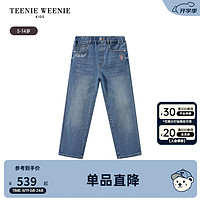 Teenie Weenie Kids小熊童装24秋女童休闲百搭刺绣弹力牛仔裤 牛仔色 130cm