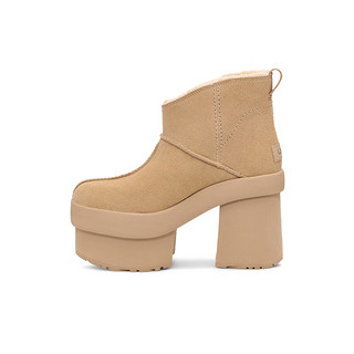 UGG 女士舒适纯色厚底坡跟方头潮流时尚短靴 1157910 芥菜籽色 36