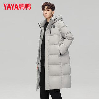鸭鸭羽绒服鸭鸭（YAYA）情侣款羽绒服长款2024年冬季新款时尚休闲简约连帽加厚保暖外套HS