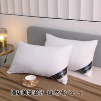 艾薇羽丝绒枕头颈椎纤维枕宿舍枕头酒店五星级护颈枕枕芯 希尔顿白色500g(低枕38*66cm)