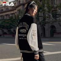 FILA斐乐棒球服可拆臂章2024秋季复古灯芯绒拼接外套男女