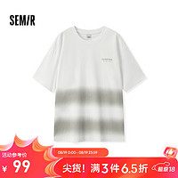 森马（Semir）短袖T恤男2024秋季字母印花休闲上衣宽松潮流 白黑色调00319 165/84A/S