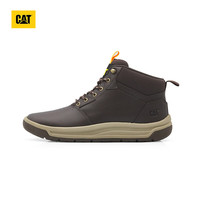 CAT 卡特彼勒 男士户外牛皮高帮休闲鞋 棕色 40