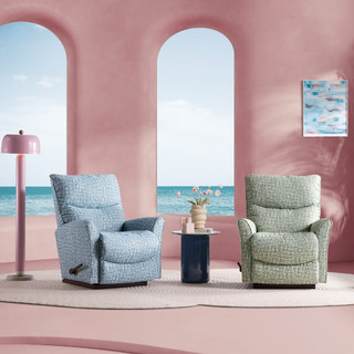  乐至宝 LAZBOY  765C 夏日派对 布艺单人沙发 碧海蓝