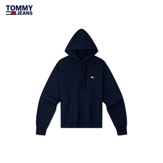 TOMMY JEANS24秋冬男装纯棉美式运动刺绣宽松连帽卫衣DN0DN00003 藏青色C1G XS