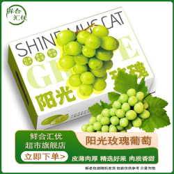 鲜合汇优 国产阳光玫瑰葡萄新鲜水果生鲜 整箱5斤左右净含量 2000g 中果