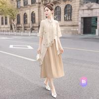 丝柏舍 SPECIAL【改良旗袍裙】2024秋装女复古宽松假两件连衣裙有大码