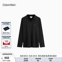 Calvin Klein Jeans24秋季新款男士简约ck刺绣古巴领纯棉宽松长袖T恤J326594