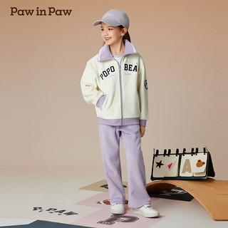 PawinPaw卡通小熊童装2024年秋冬女童宽松休闲套装舒适运动 Purple紫色/75 140cm