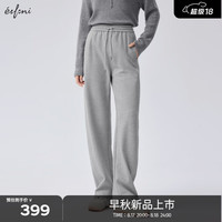 伊芙丽（eifini）伊芙丽休闲宽松松紧腰分割线针织裤2024秋装新款百搭休闲通勤裤子