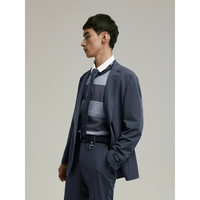 GXG男装 不易皱条纹商务西装男士正装 24年秋G24X133001 蓝灰条 165/S