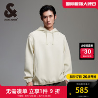 杰克·琼斯(JACK&JONES)24秋季款男士卫衣连帽字母刺绣弹力袖口底摆拼接设计男224333020