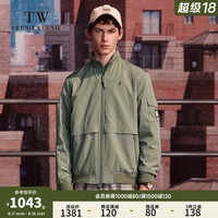 Teenie Weenie Men小熊男装简约外套2024秋季新款休闲运动拉链夹克男士 军绿色 1