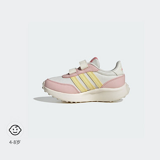 adidas RUN 70s CF K魔术贴休闲运动鞋女小童儿童阿迪达斯 汉玉白/黄/粉 33.5码