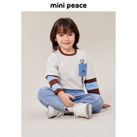 MiniPeace太平鸟童装秋新男童长袖T恤F1CPE3116 白色 1