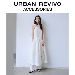 URBAN REVIVO2024秋季女士美拉德花朵方头凉鞋UAWS40124 古铜 36