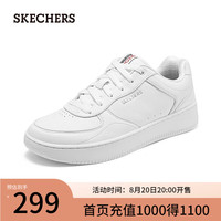 斯凯奇(Skechers)2024夏季男女同款板鞋轻质吸震透气254011 白色/WHT 40