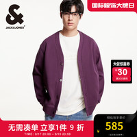 杰克·琼斯(JACK&JONES)秋男士卫衣纽扣门襟开衫罗纹袖口底摆贴布logo上衣男224333012