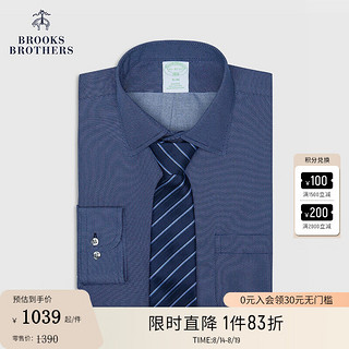 布克兄弟（BrooksBrothers）男士24早秋免烫纯棉波点通勤正装长袖衬衫 4004-藏青色 14/2