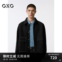 GXG男装 华夫格肌理明线夹克外套男24年秋G24X213052 黑色 180/XL