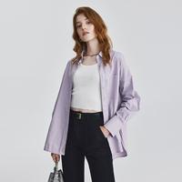 100%棉MB春秋韩版慵懒风休闲女衬衫设计感简约气质通勤衬衣