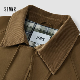 森马（Semir）外套男2024秋季拼接夹克工装上衣宽松 咖啡50800 170/88A/M