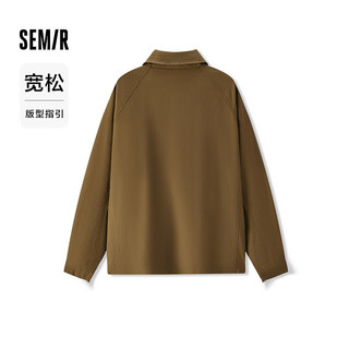 森马（Semir）外套男2024秋季拼接夹克工装上衣宽松 咖啡50800 170/88A/M