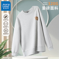 真维斯重磅圆领卫衣男2024男士宽松休闲上衣服潮牌百搭无帽外套GW 米灰#D字X M