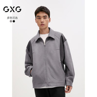 GXG男装 空气层仿麂皮休闲夹克男异材质拼接时尚外套 24秋季新品