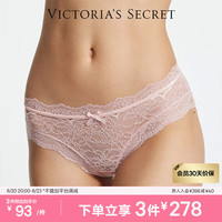 维多利亚的秘密 花漾蕾丝透明网纱梦幻包臀女士内裤