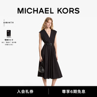 MICHAEL KORS迈克高仕【早秋】女士 V 领连衣裙 含腰带 黑色 001 S