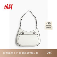 H&M女士包袋2024秋季装饰带设计单肩包1251946 白色 中包