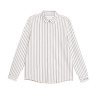杰克·琼斯(JACK&JONES)男装秋季时尚简约潮流百搭竖条纹显瘦男士休闲长袖衬衫商务衬衣男