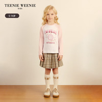 Teenie Weenie Kids小熊童装24秋女童格纹学院风半身裙百褶裙 米色 110cm