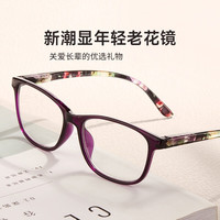 比比秀 SHOW COOPERS 比比秀老花镜防蓝光女款 中老年老花眼镜1967 C2 250度  C2/紫色 250度