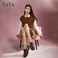 他她（TATA）Tata/他她2024秋时尚牛津鞋女7TB23CM4 棕/杏 38