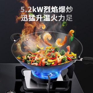 长虹（CHANGHONG）燃气灶家用双眼灶具 5.2kW猛火灶钢化玻璃双灶台嵌两用全进风 全保洁 天然气JZT-B233(门店自装）