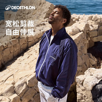 迪卡侬SPW运动外套男女同款美式经典复古运动服休闲360225SAX1