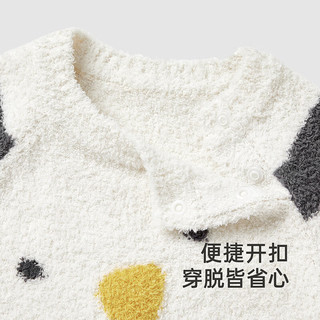 YeeHoO英氏婴儿衣服秋冬保暖加绒婴儿连体衣月亮裆防静电包屁衣2024 祈冬企鹅 73cm（6-9个月）