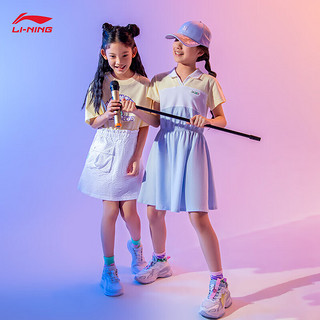 李宁（LI-NING）荧火 2.0丨童鞋休闲鞋男女大童运动生活儿童运动鞋 标准白/天羽蓝(女款)-2 39码