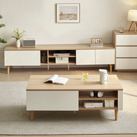 QuanU 全友 DW1226B+DW1170A 现代简约电视柜+茶几+附柜 原木色